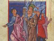 Великая Пятница. Иуда приводит стражников ко Христу. Армянская книжная миниатюра XIII в.