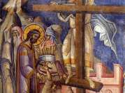 Великая Пятница. Восхождение на Крест. Нач. XIV в, фреска монастыря Ватопед, Афон